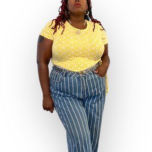 Hello Yellow Crop Top SZ XL